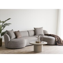 Couchtisch >Nagano< rund, in grau-beige, MDF - 40x80cm (HxD)
