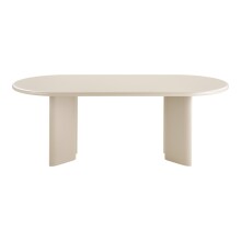 Esstisch >Nagano< ovale Form, in Beige-grau, MDF - 100x75x220cm (BxHxT)