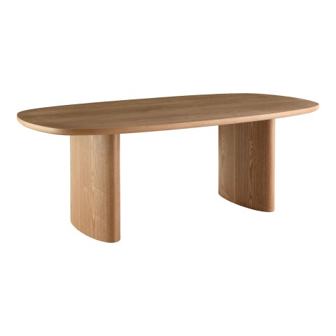 Esstisch >Serra< oval mit Wangenfuß, in Eschenfurnier, MDF - 110x75x210cm (BxHxT)