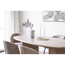 Esstisch >Serra< oval mit Wangenfuß, in Eschenfurnier, MDF - 110x75x210cm (BxHxT)