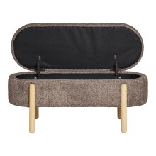 Truhenbank >Branca< Naturholzbeinen natur, Bezug in Braun - 98x48x41 (BxHxT)