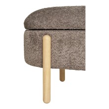 Truhenbank >Branca< Naturholzbeinen natur, Bezug in Braun - 98x48x41 (BxHxT)