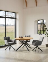 Armlehnstuhl >Marilla< (2er-Set) Federkern, Drehfunktion, graphit - 59x86x65 (BxHxT)