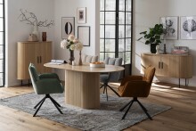 Armlehnstuhl >Marilla< (2er-Set) Federkern, Drehfunktion, leinen-beige - 59x86x65 (BxHxT)