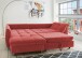 Polsterecke >Allin< Schlaffunktion, 6 Kissen, Bezug rot / anthrazit - 250x66x190 (BxHxT)