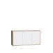 Sideboard >Skelpe< 3 Türen, Weiß / Artisan Eiche Dekor - 152,6x78,5x42cm (BxHxT)