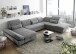 Wohnlandschaft >MELFI< Schlaffunktion, Stauraum, Bezug schlammfarbig - 350x73x245 (BxHxT)