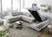 Wohnlandschaft >MELFI< Schlaffunktion, Stauraum, Bezug silver - 350x73x245 (BxHxT)