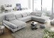 Wohnlandschaft >MELFI< Schlaffunktion, Stauraum, Bezug silver - 350x73x245 (BxHxT)