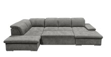 Wohnlandschaft >WAYNE< Schlaffunktion, Stauraum, Bezug stone - 380x81x240 (BxHxT)