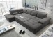 Wohnlandschaft >WAYNE< Schlaffunktion, Stauraum, Bezug stone - 380x81x240 (BxHxT)