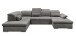 Wohnlandschaft >WAYNE< Schlaffunktion, Stauraum, Bezug stone - 380x81x240 (BxHxT)