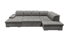 Wohnlandschaft >WAYNE< Schlaffunktion, Stauraum, Bezug stone - 380x81x240 (BxHxT)