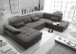 Wohnlandschaft >WAYNE< Schlaffunktion, Stauraum, Bezug stone - 380x81x240 (BxHxT)