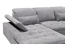 Wohnlandschaft >WAYNE< Schlaffunktion, Stauraum, Bezug dark grey - 380x81x240 (BxHxT)