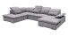 Wohnlandschaft >WAYNE< Schlaffunktion, Stauraum, Bezug dark grey - 380x81x240 (BxHxT)