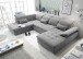 Wohnlandschaft >WAYNE< Schlaffunktion, Stauraum, Bezug dark grey - 380x81x240 (BxHxT)