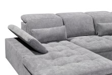 Wohnlandschaft >WAYNE< Schlaffunktion, Stauraum, Bezug dark grey - 380x81x240 (BxHxT)