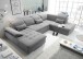 Wohnlandschaft >WAYNE< Schlaffunktion, Stauraum, Bezug dark grey - 380x81x240 (BxHxT)