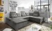 Wohnlandschaft >NALO< Schlaffunktion, Kopfstützen, Bezug stone - 324x103x219 (BxHxT)