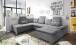 Wohnlandschaft >NALO< Schlaffunktion, Kopfstützen, Bezug stone - 324x103x219 (BxHxT)