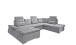 Wohnlandschaft >NALO< Schlaffunktion, Kopfstützen, Bezug stone - 324x103x219 (BxHxT)