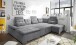 Wohnlandschaft >NALO< Schlaffunktion, Kopfstützen, Bezug stone - 324x103x219 (BxHxT)
