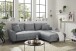 Wohnlandschaft >BERN< Schlaffunktion, Bettkasten, Bezug grey - 281x91x189 (BxHxT)