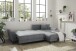 Wohnlandschaft >BERN< Schlaffunktion, Bettkasten, Bezug grey - 281x91x189 (BxHxT)