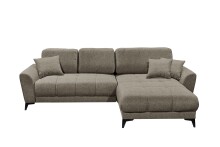 Wohnlandschaft >BERN< Schlaffunktion, Bettkasten, Bezug Farbe espresso - 281x91x189 (BxHxT)