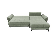 Wohnlandschaft >BERN< Schlaffunktion, Bettkasten, Bezug Farbe olive - 281x91x189 (BxHxT)