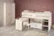 Jugendzimmer-Set >Charly 6< Funktion-Hochbett und Kleiderschrnak in Akazie Dekor / Weiß