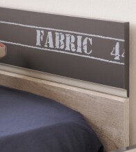 Jugendzimmer-Set >Fabric 14< (3-teilig) Bett, Nachtkonsole, Kommode, in Esche Grau Dekor