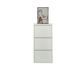 Schuhkipper >Bert< 3 Klappen, 6 paar Schuhe, weiß, Metall - 51x104x16cm (BxHxT)
