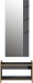 Garderobe >1205< (2-teilig) Bank + Paneel, Graphit / Eiche Dekor - 73x188x37cm (BxHxT)