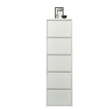 Schuhkipper >Bert< 5 Klappen, 10 paar Schuhe, in weiß, Metall  - 51x170x16cm (BxHxT)