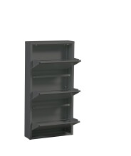 Schuhkipper >Bert< 3 Klappen, 6 paar Schuhe, in anthrazit, Metall - 51x104x16cm (BxHxT)