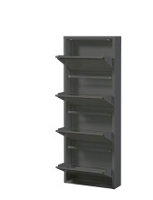 Schuhkipper >Bert< 4 Klappen, 8 paar Schuhe, in anthrazit, Metall - 51x137x16cm (BxHxT)