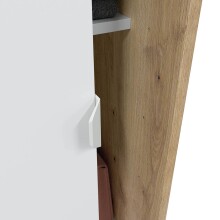 Schlafzimmer-Set >GARONA< (2-teilig) Schrank + Kommode, Nodi Eiche Dekor / Artik Weiß