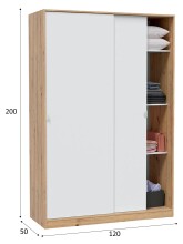 Schlafzimmer-Set >GARONA< (2-teilig) Schrank + Kommode, Nodi Eiche Dekor / Artik Weiß