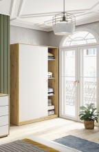 Schlafzimmer-Set >GARONA< (2-teilig) Schrank + Kommode, Nodi Eiche Dekor / Artik Weiß