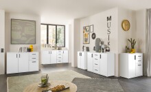 Kommode >BC 1040<  2 Drehtüren, 1 Einlegeboden, weiß - 60x83x35cm (BxHxT)