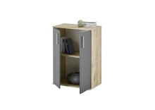 Kommode >BC 1040< 2 Türen, 1 Boden, viking oak Dekor / grau - 60x83x35cm (BxHxT)
