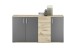 Sideboard >BC 1040< 3 Türen, 4 Schubladen, viking oak Dekor / grau - 160x84x35cm (BxHxT)