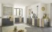 Sideboard >BC 1040< 2 Türen, 4 Schubladen, viking oak Dekor / grau - 120x83x35cm (BxHxT)