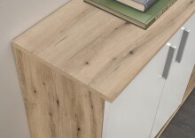 Kommode >BC 1040< 2 Türen, 1 Boden, eiche rustica Dekor / weiß - 60x83x35cm (BxHxT)
