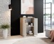 Kommode >BC 1040< 2 Türen, 1 Boden, eiche rustica Dekor / weiß - 60x83x35cm (BxHxT)
