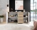 Sideboard >BC 1040< 3 Türen, 4 Schubladen, eiche rustica Dekor/ weiß - 160x84x35cm (BxHxT)