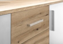 Sideboard >BC 1040< 2 Türen, 4 Schubladen, eiche rustica Dekor/ weiß - 120x83x35cm (BxHxT)