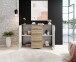 Sideboard >BC 1040< 2 Türen, 4 Schubladen, eiche rustica Dekor/ weiß - 120x83x35cm (BxHxT)